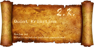 Quint Krisztina névjegykártya